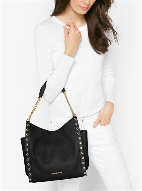 michael kors newbury leather chain tote|MICHAEL Michael Kors Logo Newbury Medium Chain Shoulder .